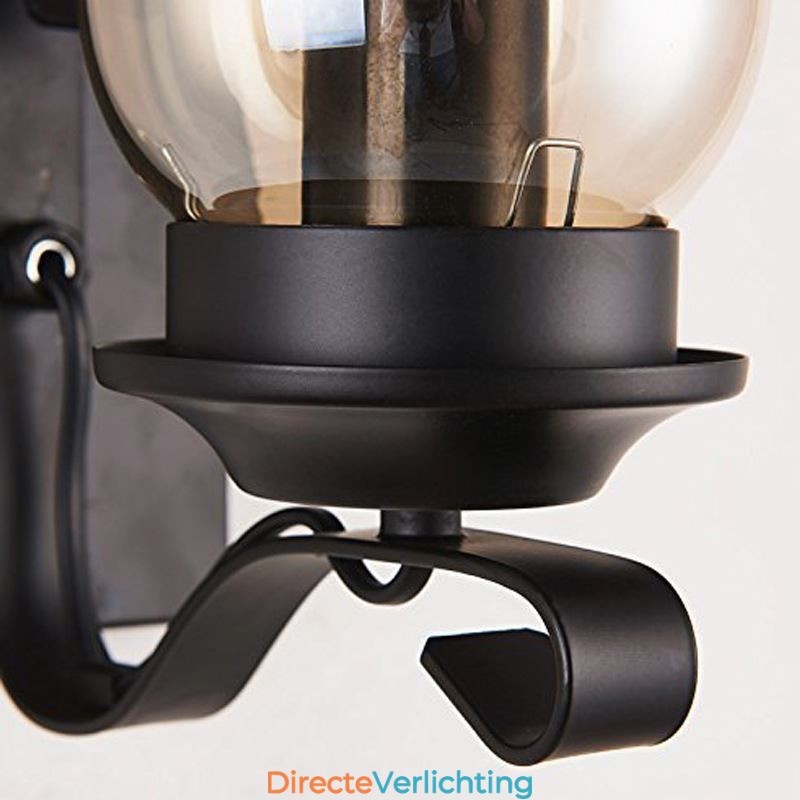 Vintage smeedijzeren wandlamp, enkele lamp, wandlamp