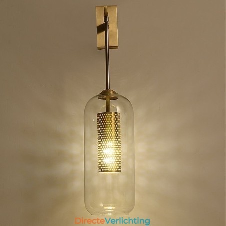 Nordic messing wandlamp binnen holle cilinder glazen lampenkap Nordic messing wandlamp binnen holle cilinder glazen lampenkap