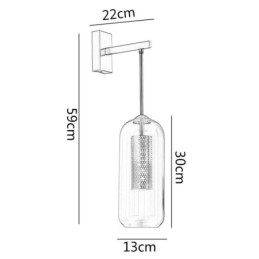 Nordic messing wandlamp binnen holle cilinder glazen lampenkap