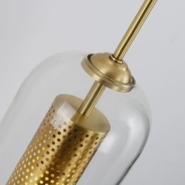 Nordic messing wandlamp binnen holle cilinder glazen lampenkap
