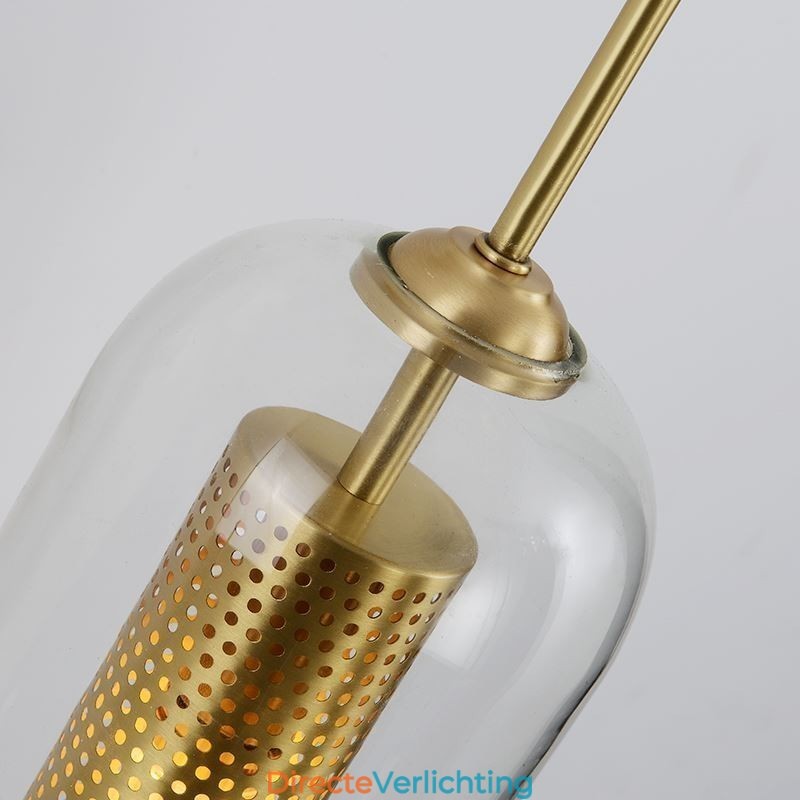 Nordic messing wandlamp binnen holle cilinder glazen lampenkap