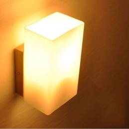 Nordic Houten Wandlamp Glazen Lampenkap Wandlamp