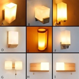Nordic Houten Wandlamp Glazen Lampenkap Wandlamp
