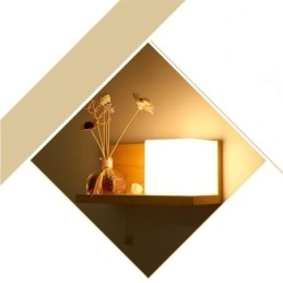 Nordic Houten Wandlamp Glazen Lampenkap Wandlamp