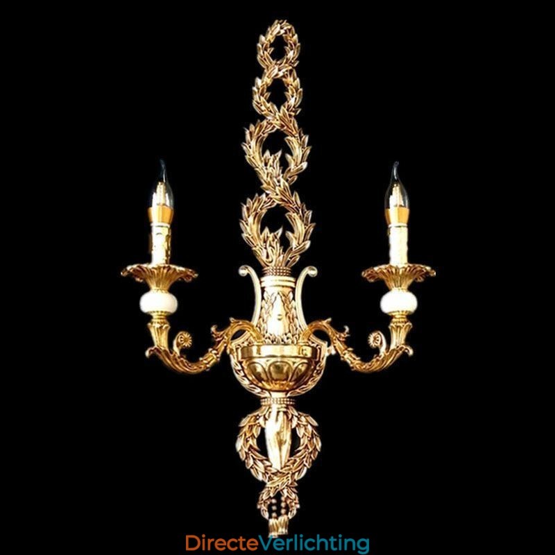 Europese Wandlamp Luxe Bloemblaadje Wandlamp Jade Decoratielamp Nachtkastje Verlichting