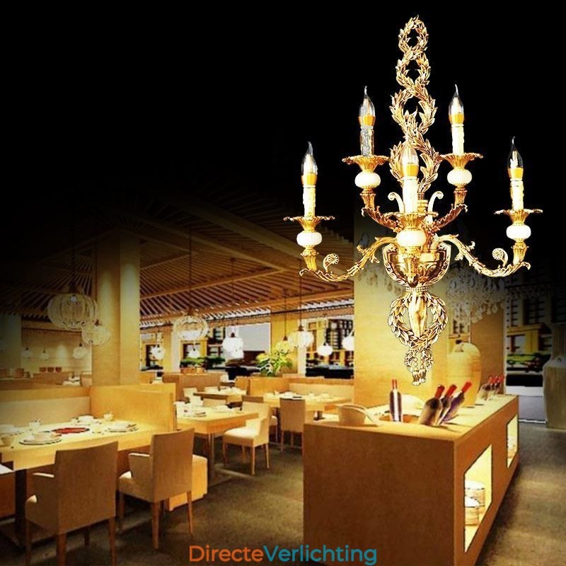 Europese Wandlamp Luxe Bloemblaadje Wandlamp Jade Decoratielamp Nachtkastje Verlichting