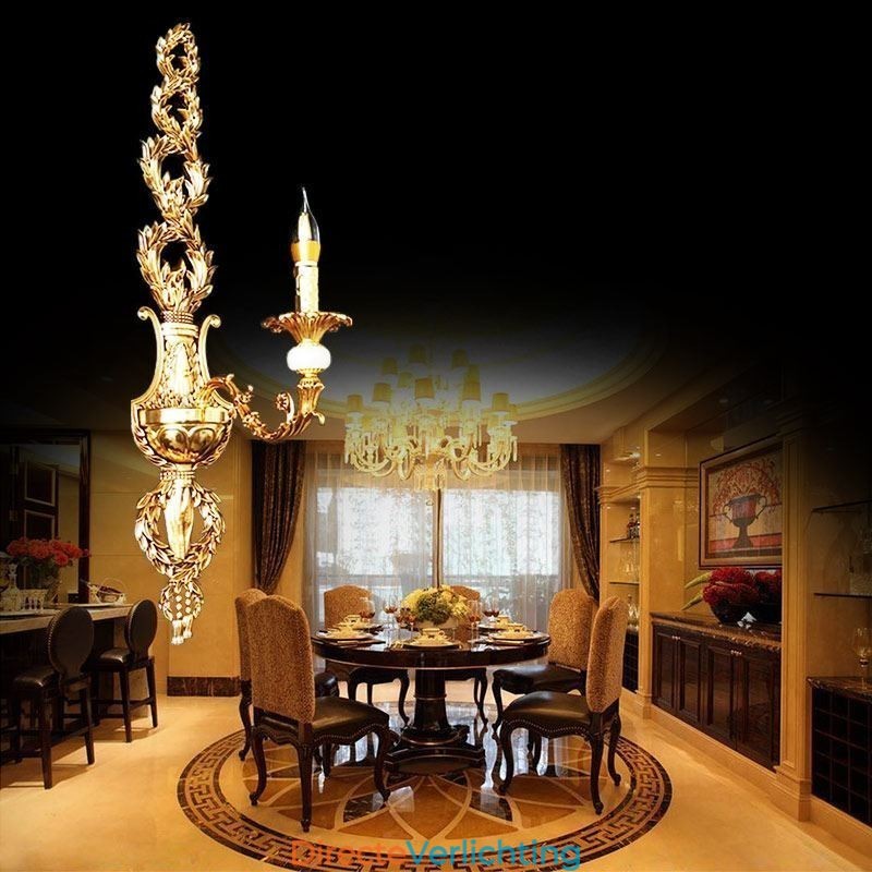 Europese Wandlamp Luxe Bloemblaadje Wandlamp Jade Decoratielamp Nachtkastje Verlichting