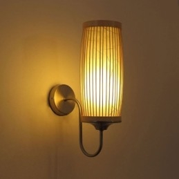 Taille Drum Design Wandlamp Creatieve Bamboe Wandlamp Nachtkastje Trappen Landelijke Verlichting