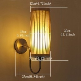Taille Drum Design Wandlamp Creatieve Bamboe Wandlamp Nachtkastje Trappen Landelijke Verlichting