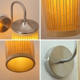 Taille Drum Design Wandlamp Creatieve Bamboe Wandlamp Nachtkastje Trappen Landelijke Verlichting