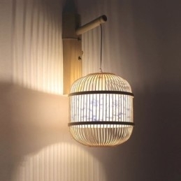 Kooi Design Wandlamp Creatieve Bamboe Hangende Wandlamp Bedside Decoratieve Lamp