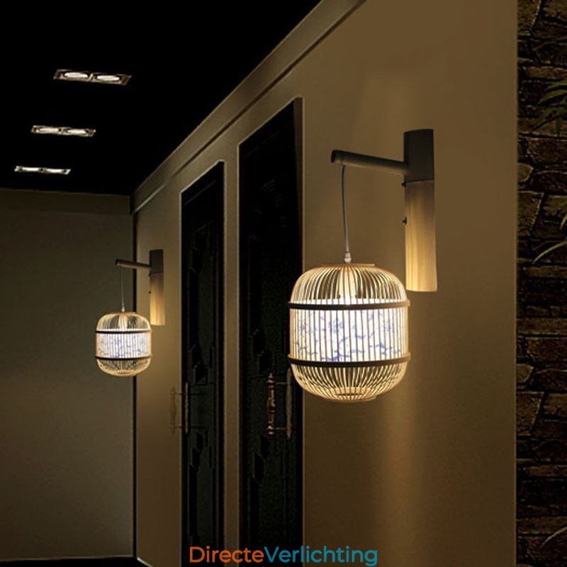 Kooi Design Wandlamp Creatieve Bamboe Hangende Wandlamp Bedside Decoratieve Lamp
