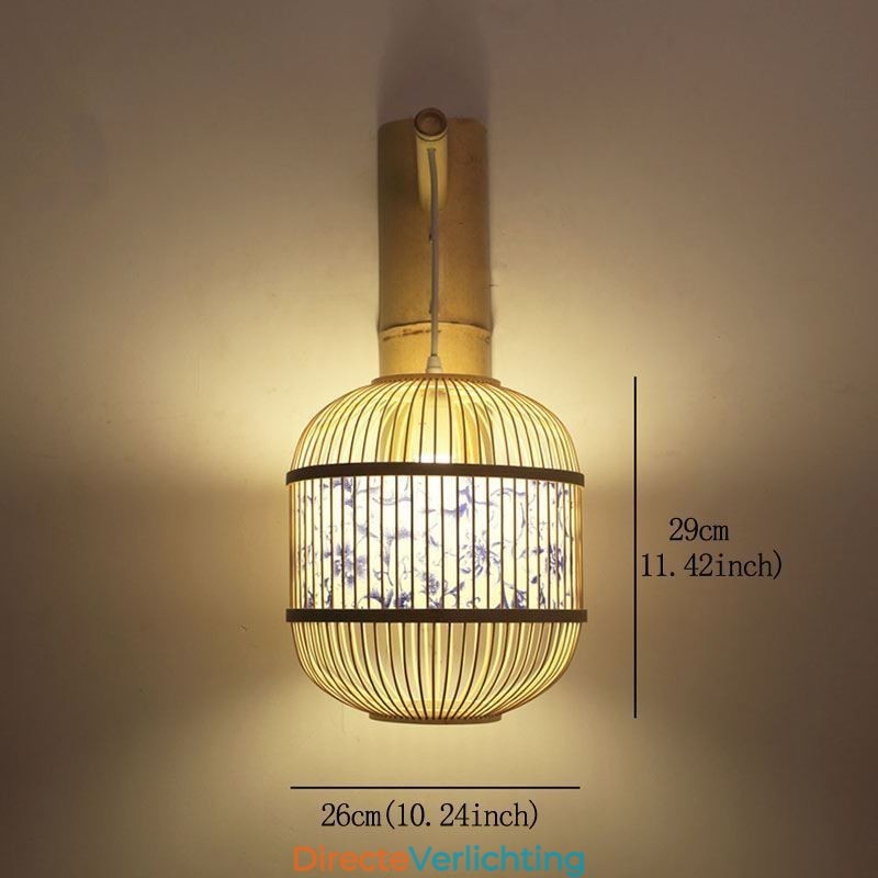 Kooi Design Wandlamp Creatieve Bamboe Hangende Wandlamp Bedside Decoratieve Lamp