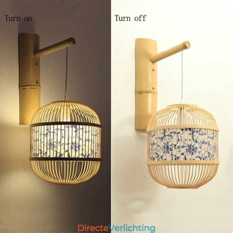 Kooi Design Wandlamp Creatieve Bamboe Hangende Wandlamp Bedside Decoratieve Lamp