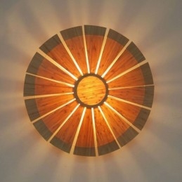 Ronde bloemenwandlamp Unieke bamboe wandlamp Creatieve decoratieve verlichting