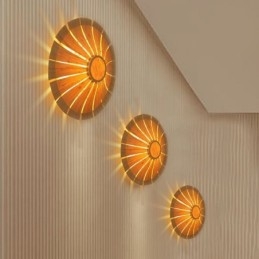 Ronde bloemenwandlamp Unieke bamboe wandlamp Creatieve decoratieve verlichting
