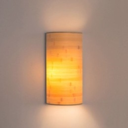 Japanse bamboe wandlamp, eenvoudige halve cirkelvormige wandlamp, verlichting naast het bed