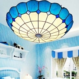 Europese landelijke creatieve kunst glas-in-lood absorberende koepellamp licht