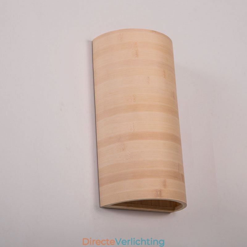Japanse bamboe wandlamp, eenvoudige halve cirkelvormige wandlamp, verlichting naast het bed