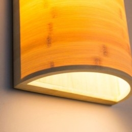 Japanse bamboe wandlamp, eenvoudige halve cirkelvormige wandlamp, verlichting naast het bed