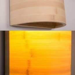 Japanse bamboe wandlamp, eenvoudige halve cirkelvormige wandlamp, verlichting naast het bed