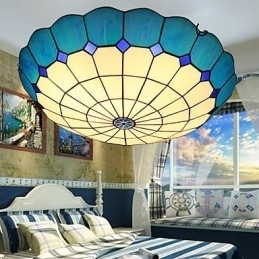 Europese landelijke creatieve kunst glas-in-lood absorberende koepellamp licht