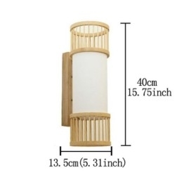 Verticale Bamboe Wandlamp Creatieve Ronde Wandlamp Nachtkastje Trap Verlichting