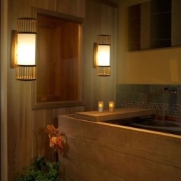 Verticale Bamboe Wandlamp Creatieve Ronde Wandlamp Nachtkastje Trap Verlichting