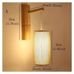 Geweven Bamboe Wandlamp Retro Chinese Wandlamp Verlichting