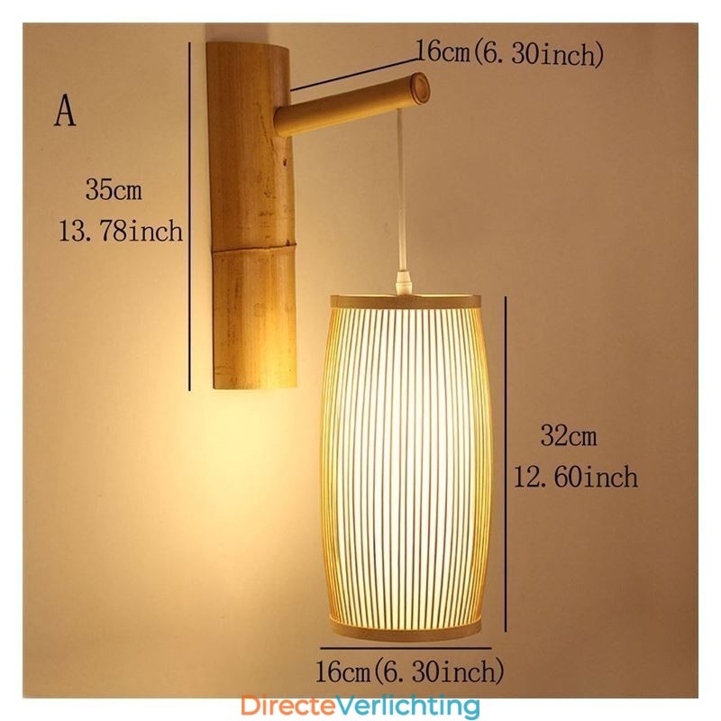 Geweven Bamboe Wandlamp Retro Chinese Wandlamp Verlichting