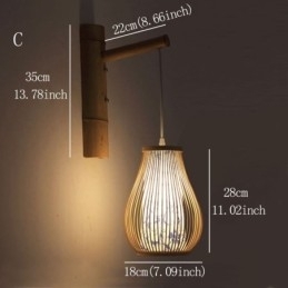 Geweven Bamboe Wandlamp Retro Chinese Wandlamp Verlichting