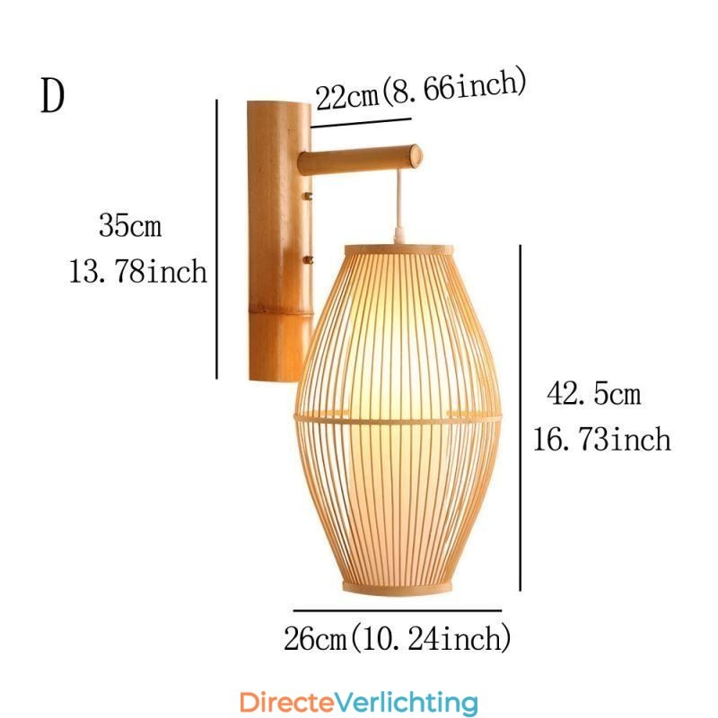 Geweven Bamboe Wandlamp Retro Chinese Wandlamp Verlichting