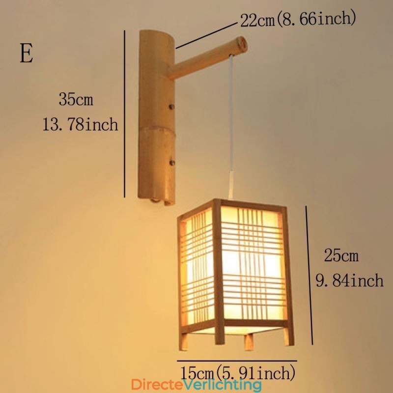 Geweven Bamboe Wandlamp Retro Chinese Wandlamp Verlichting