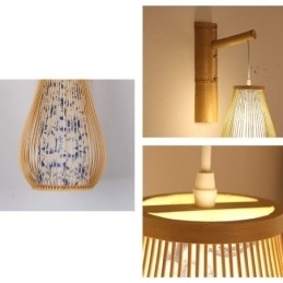 Geweven Bamboe Wandlamp Retro Chinese Wandlamp Verlichting