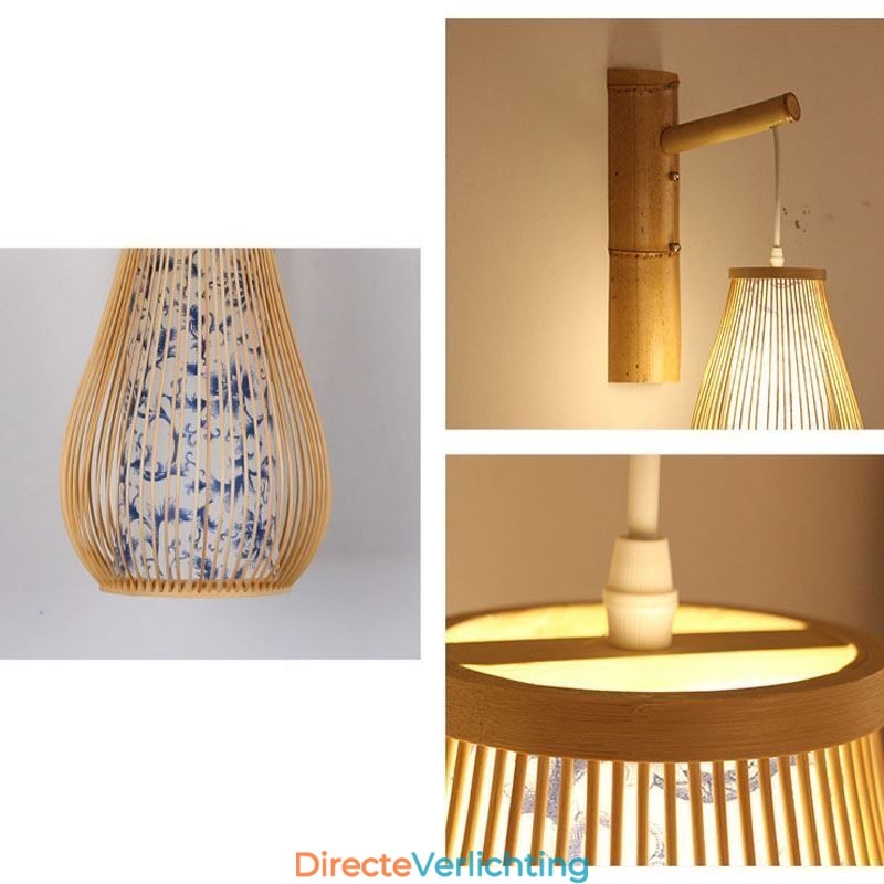 Geweven Bamboe Wandlamp Retro Chinese Wandlamp Verlichting