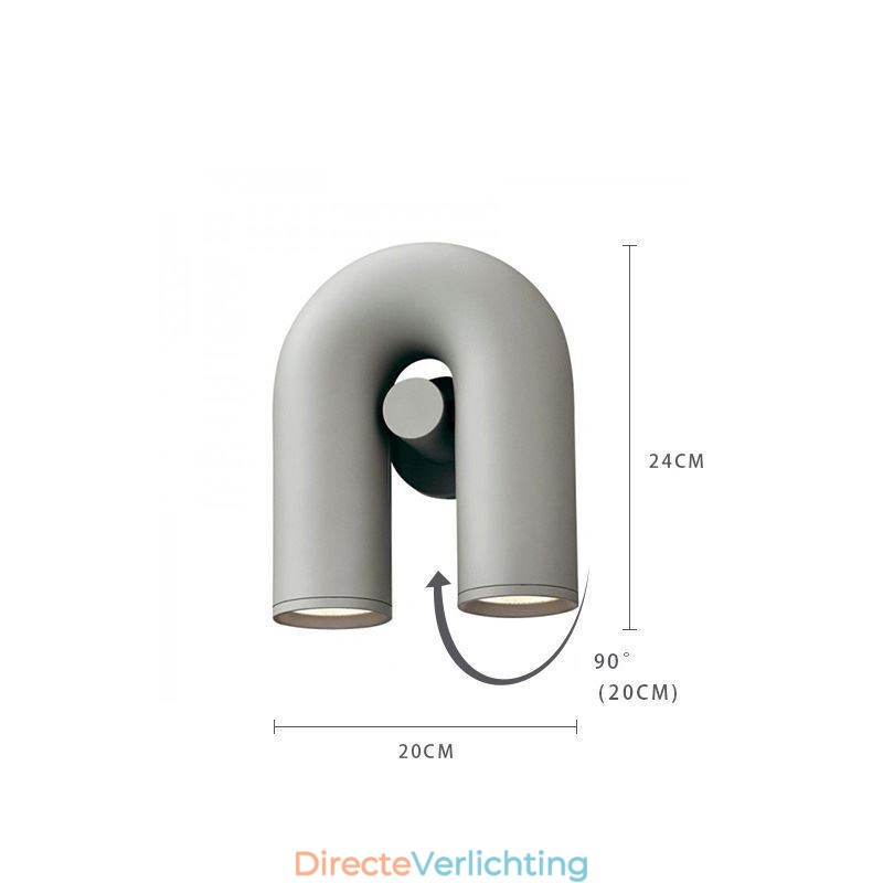 Wandlamp U-vorm Minimalistische creatieve wandlamp 90 Draaibare lampenkap