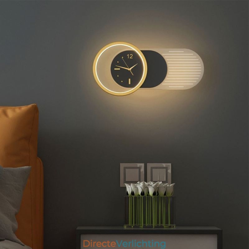 Wandlamp Modern Minimalistisch Acryl Smeedijzeren Klok Wandlamp