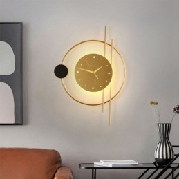 Wandlamp klok Modern minimalistisch smeedijzeren wandlamp en
