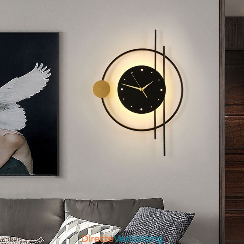 Wandlamp klok Modern minimalistisch smeedijzeren wandlamp en