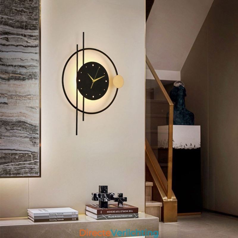 Wandlamp klok Modern minimalistisch smeedijzeren wandlamp en