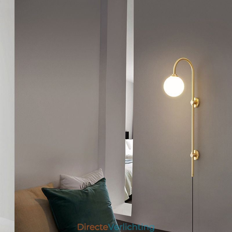 Moderne wandlamp geborsteld goud wandlamp