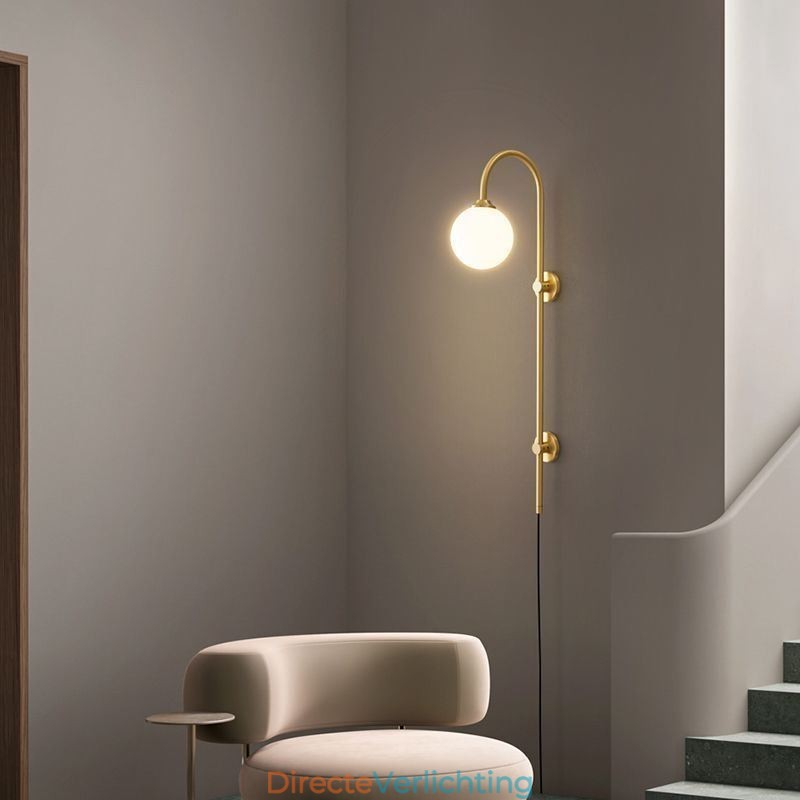 Moderne wandlamp geborsteld goud wandlamp