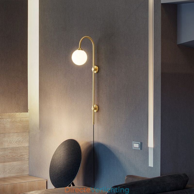 Moderne wandlamp geborsteld goud wandlamp