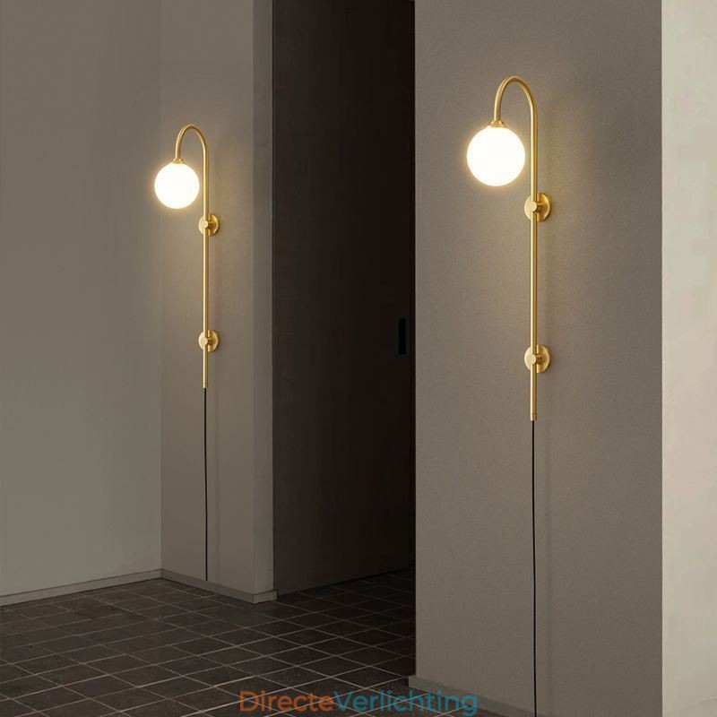 Moderne wandlamp geborsteld goud wandlamp