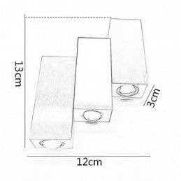 Moderne wandlampen, op- en neerwaartse wandlamp, aluminium wandlamp