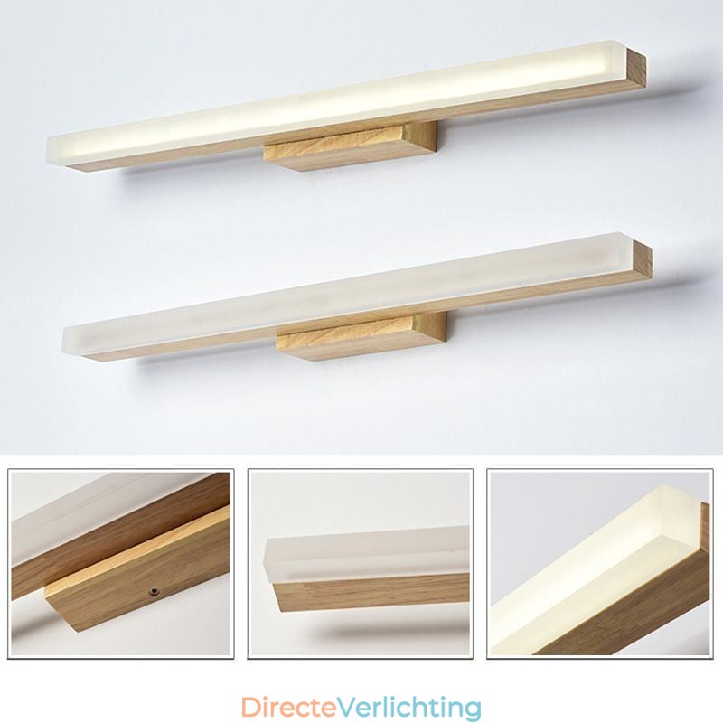 Spiegellamp Massief houten wandlamp Moderne wandlamp