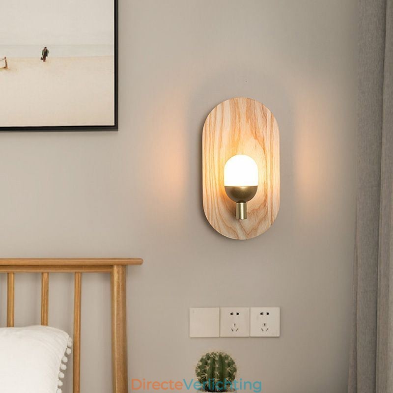 Decoratie Muur Houten Lamp Entree Gangpad Verlichting Nordic Bedside Wandlamp