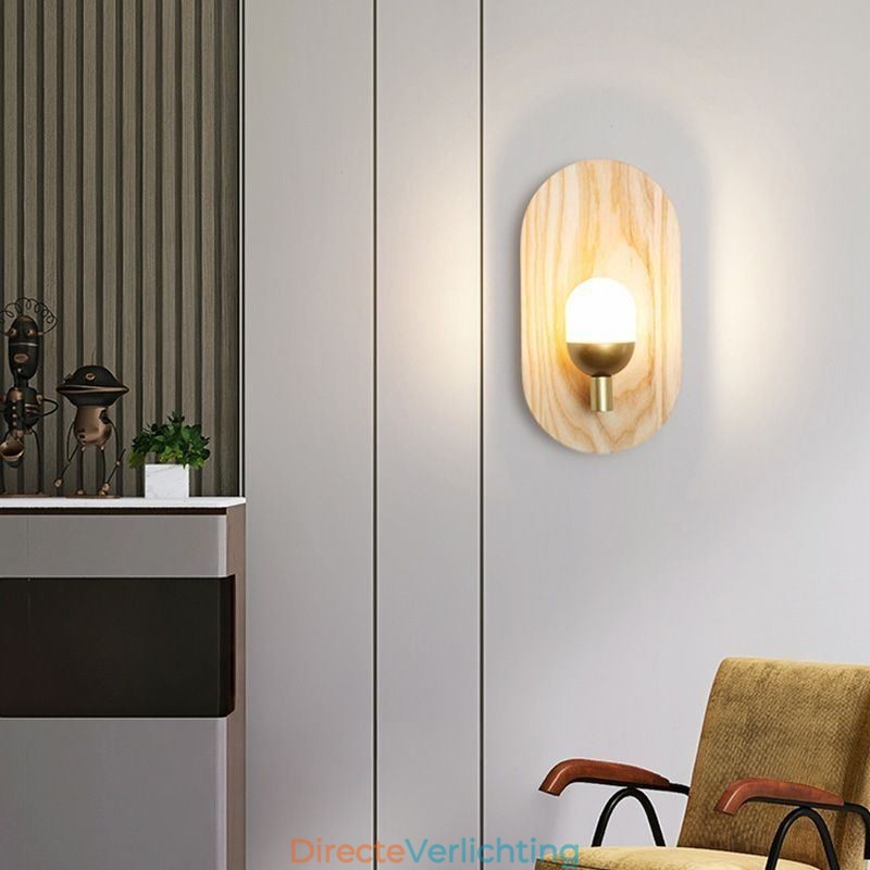 Decoratie Muur Houten Lamp Entree Gangpad Verlichting Nordic Bedside Wandlamp