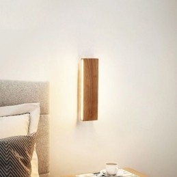 Moderne wandlamp van hout, entree, gangpadverlichting, Scandinavische wandlamp voor op het bed