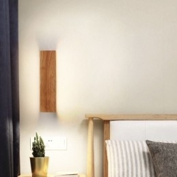 Moderne wandlamp van hout, entree, gangpadverlichting, Scandinavische wandlamp voor op het bed